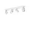 Applique plafonnier 18w led quatre tetes blanc orientable saillie