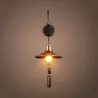 Applique murale noir culot e27 effet retro sur poulie