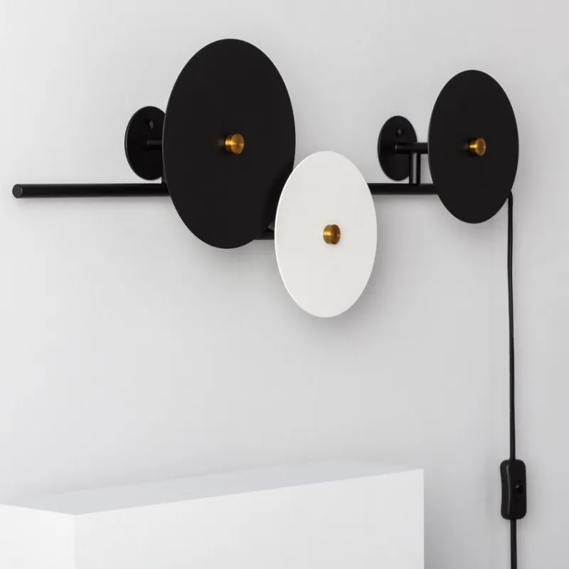 Applique murale noire et blanche 3 douilles e27
