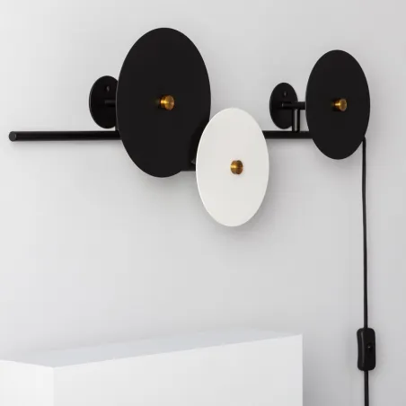 Applique murale noire et blanche 3 douilles e27
