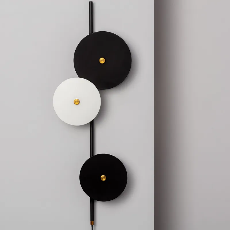Applique murale noire et blanche 3 douilles e27