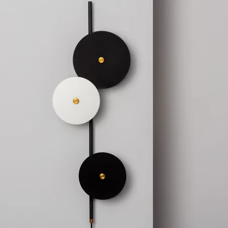 Applique murale noire et blanche 3 douilles e27