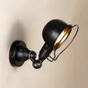 Applique murale noire culot e14 effet retro