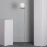 Lampadaire moderne acier doré 165cm culot e27 boule 20cm