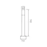 Borne noire 74cm avec prise courant 220v-ip44-potelet balisage extérieur culot e27-moderne