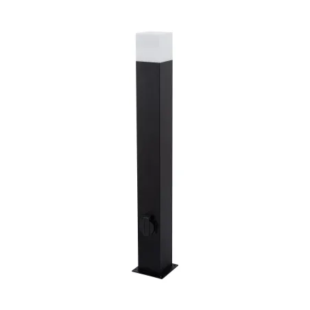 Borne noire 74cm avec prise courant 220v-ip44-potelet balisage extérieur culot e27-moderne