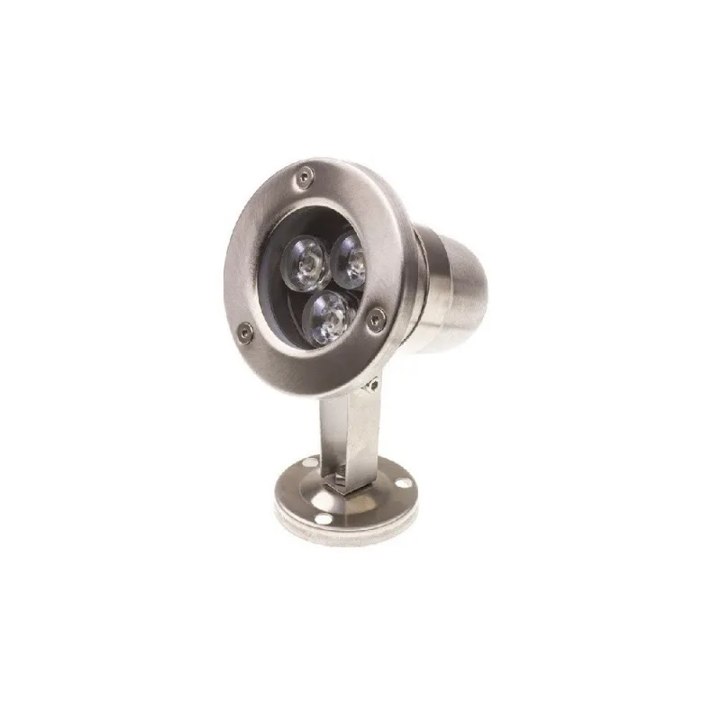 Projecteur spot led 12v ip68 sur pied inox jardin rocaille et massif bassin etanche
