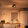Applique plafonnier Philips 12.9w led triple têtes orientable noir saillie