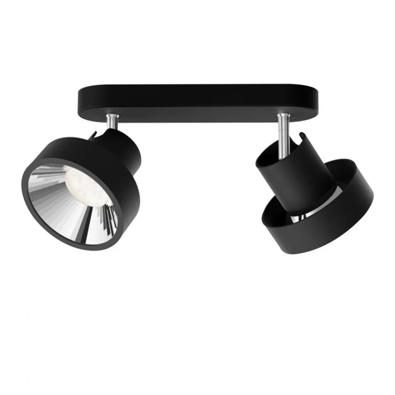 Applique plafonnier noir Philips 8.6w led double têtes orientable noire saillie