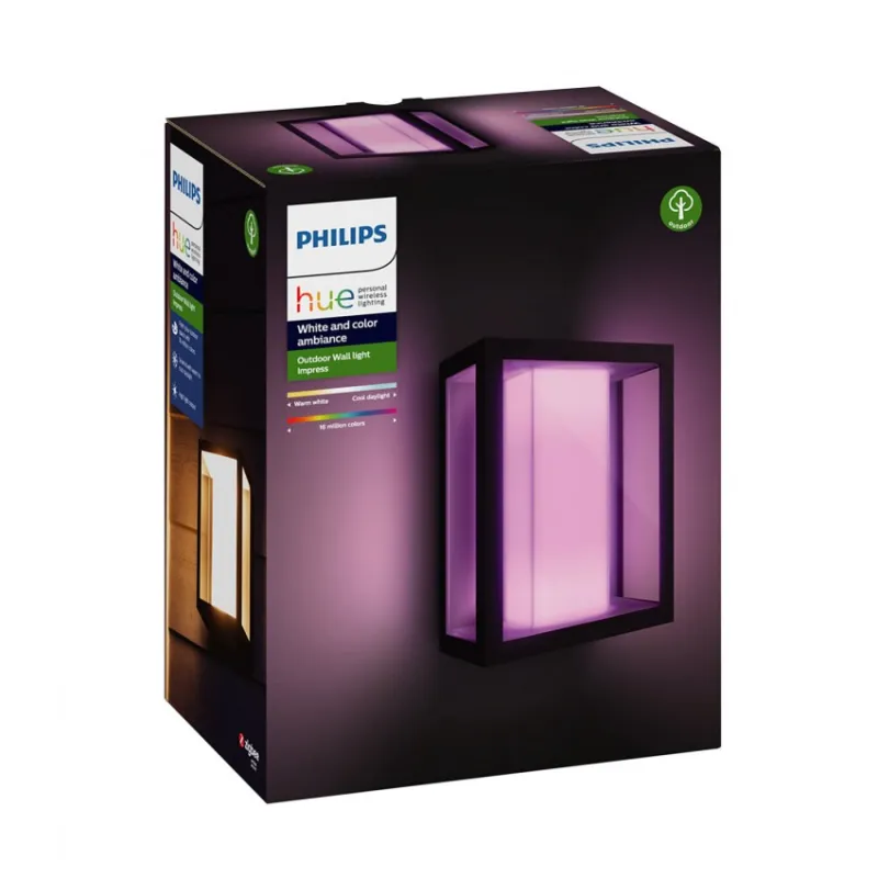 Applique extérieure rgbw Philips Hue 16w led 1200lm ip44 noire
