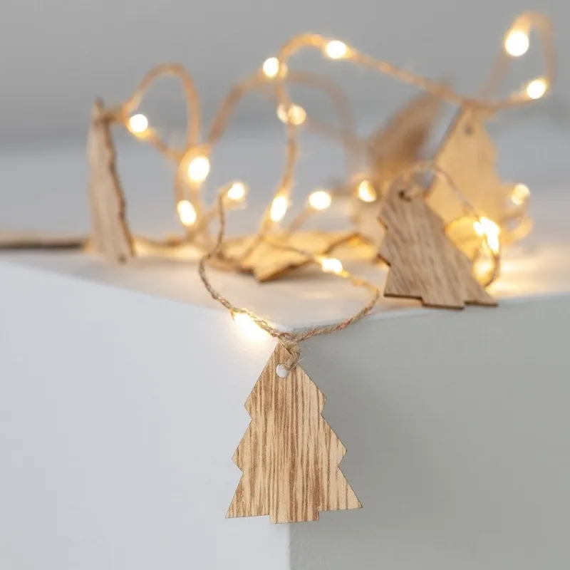 Guirlande a piles 2,2m décoration fêtes sapin table blanc chaud