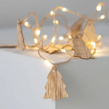 Guirlande a piles 2,2m décoration fêtes sapin table blanc chaud