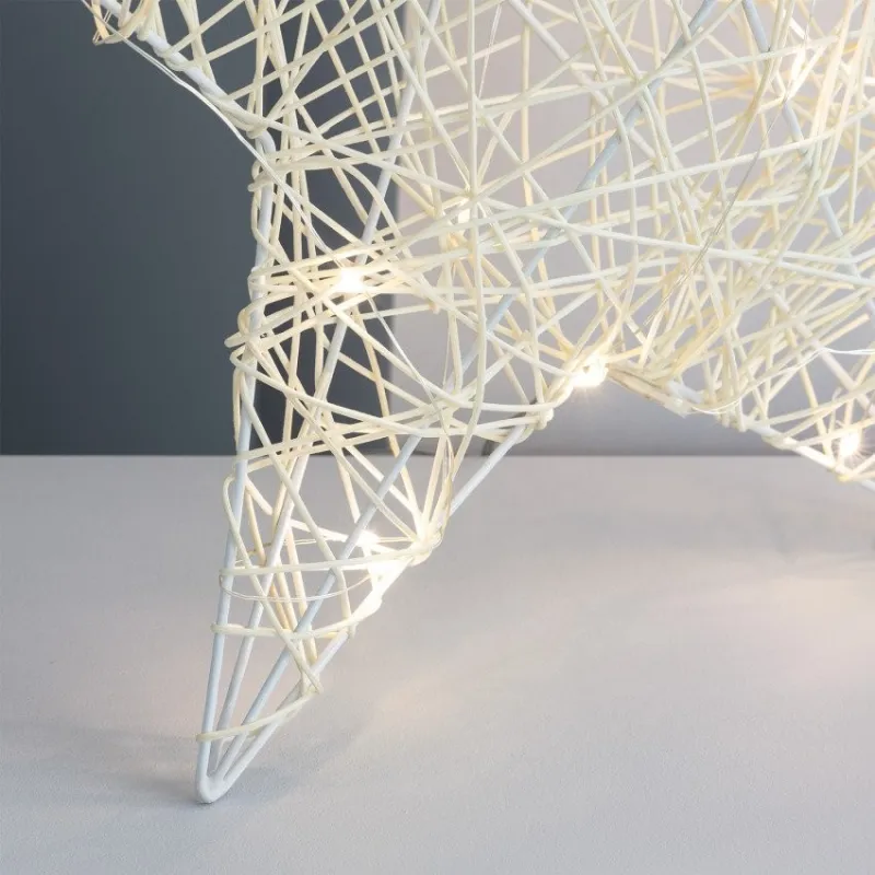 Décoration lampe forme étoile 42cm sur piles 3000k