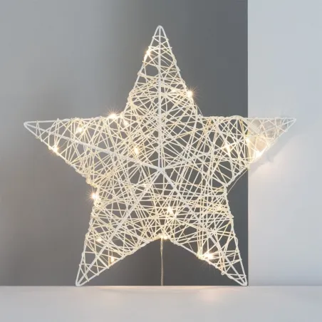 Décoration lampe forme étoile 42cm sur piles 3000k