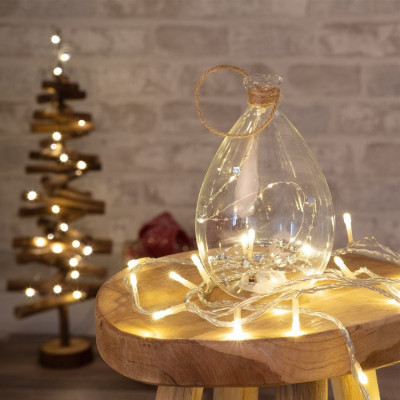 Lampe guirlande a pile bocal verre décoration de fêtes