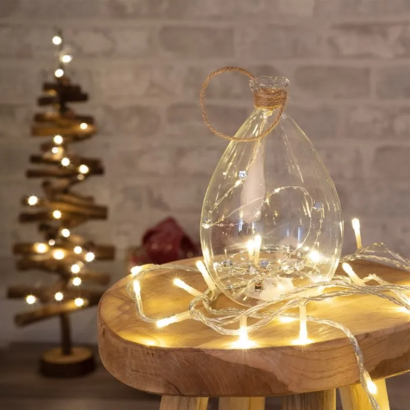 Lampe guirlande a pile bocal verre décoration de fêtes