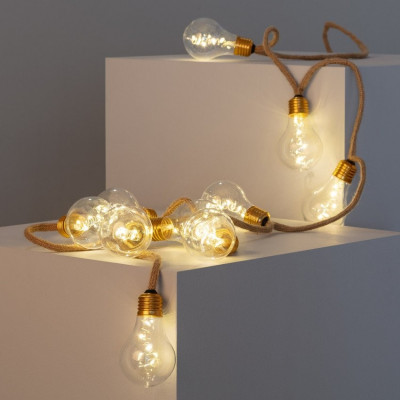 Guirlande 2m a piles ampoules verre décoration de fêtes