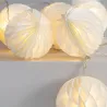 Guirlande led décoration fêtes 2.1 mètres 3000k lampions papier