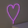 lampe néon led sur piles forme de coeur rose