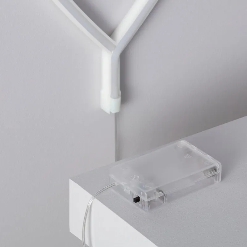 lampe néon led sur piles forme de coeur rose