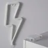 Lampe néon led sur piles forme éclair foudre blanc