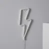 Lampe néon led sur piles forme éclair foudre blanc