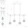 Suspension noire et bois 4 grilles vintage lustre plafonnier culot ampoule e27