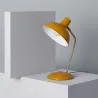 Lampe de table-38cm-culot e14 style retro jaune et laiton