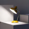 Lampe de table-38cm-culot e14 style retro jaune et laiton