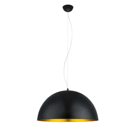 Suspension luminaire suspendu acier noir culot e27 cloche doré 40cm