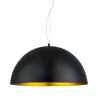 Suspension luminaire suspendu acier noir culot e27 cloche doré 40cm
