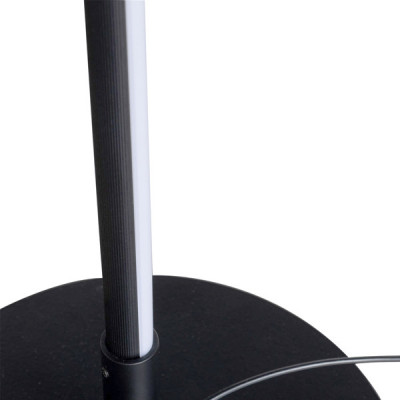 Lampadaire connecté acier noir tube barre led cct-wifi-compatible google et alex