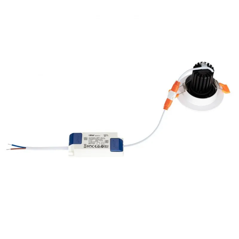 Encastrable spot led blanc et noir 7w-560 lumens-3000k-4000k-6000k