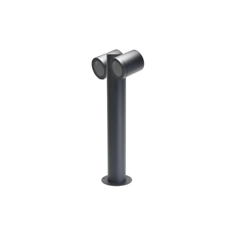Borne potelet exterieur 45cm double tetes orientable noire gu10 balisage