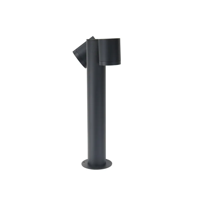 Borne potelet exterieur 45cm double tetes orientable noire gu10 balisage