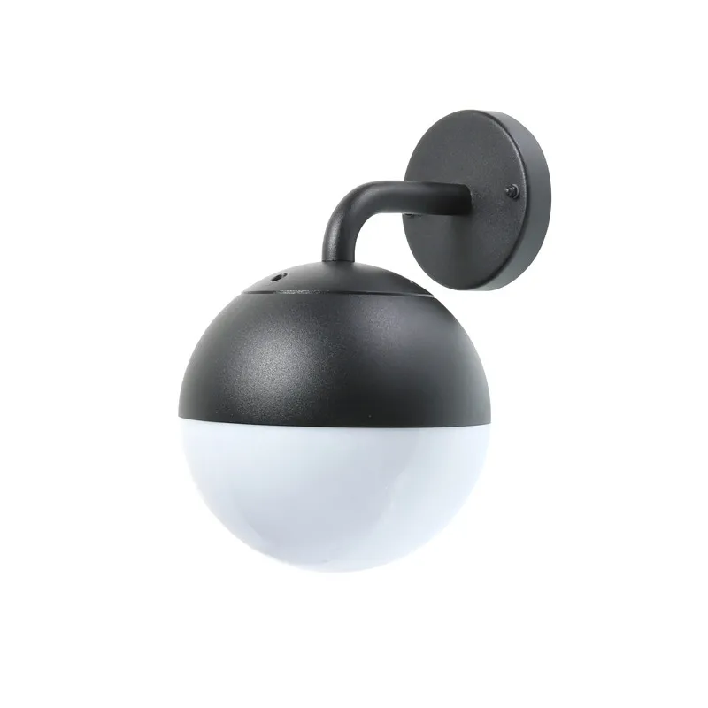 Applique murale exterieur tetes boule 18cm noire culot e27