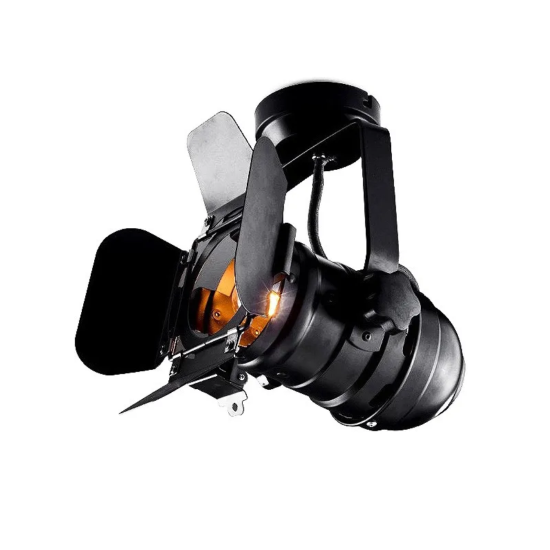 Plafonnier noir applique patère orientable noire e27 effet scène