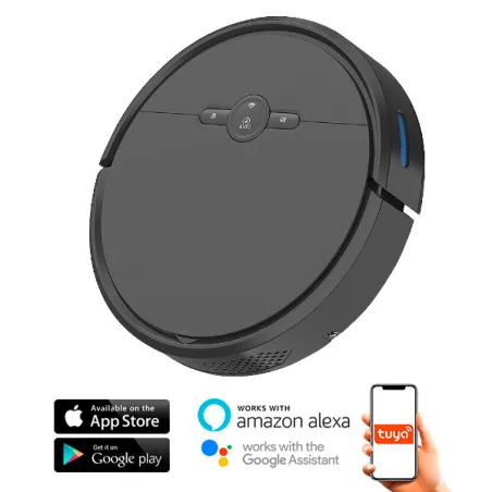 Aspirateur robot connecté programmable application tuya Alexa et google