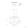 Plafonnier suspension cube bois culot e27 fixation blanche