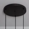 Plafonnier triple suspensions bois et métal noir culot e27
