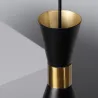 Plafonnier suspension métal noir et doré culot e27