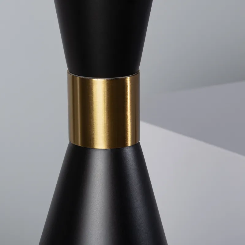 Plafonnier suspension métal noir et doré culot e27