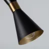 Plafonnier suspension métal noir et doré culot e27
