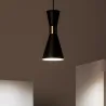 Plafonnier suspension métal noir et doré culot e27