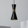Plafonnier suspension métal noir et doré culot e27
