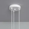Plafonnier triple suspensions bois et métal blanc culot e27