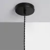 Plafonnier suspension cloche culot e27 rotin et abat-jour blanc
