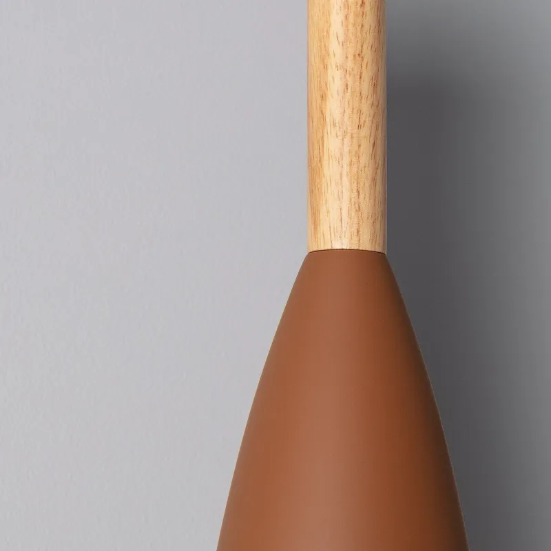 Plafonnier triple suspensions bois et métal culot e27