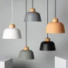 Plafonnier suspensions bois et métal culot e27
