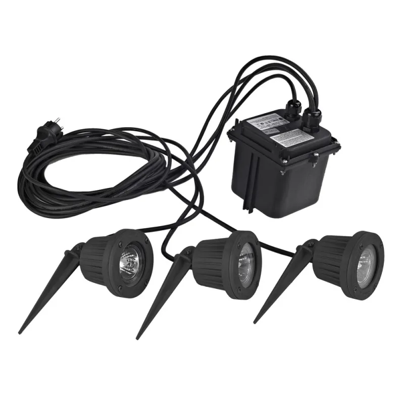 Projecteur  FOCUS IP68 3x50W GU5,3 Noir - Pas cher